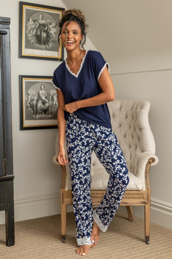 Sofa Loves Lace T-Shirt and Trouser Pyjama Set