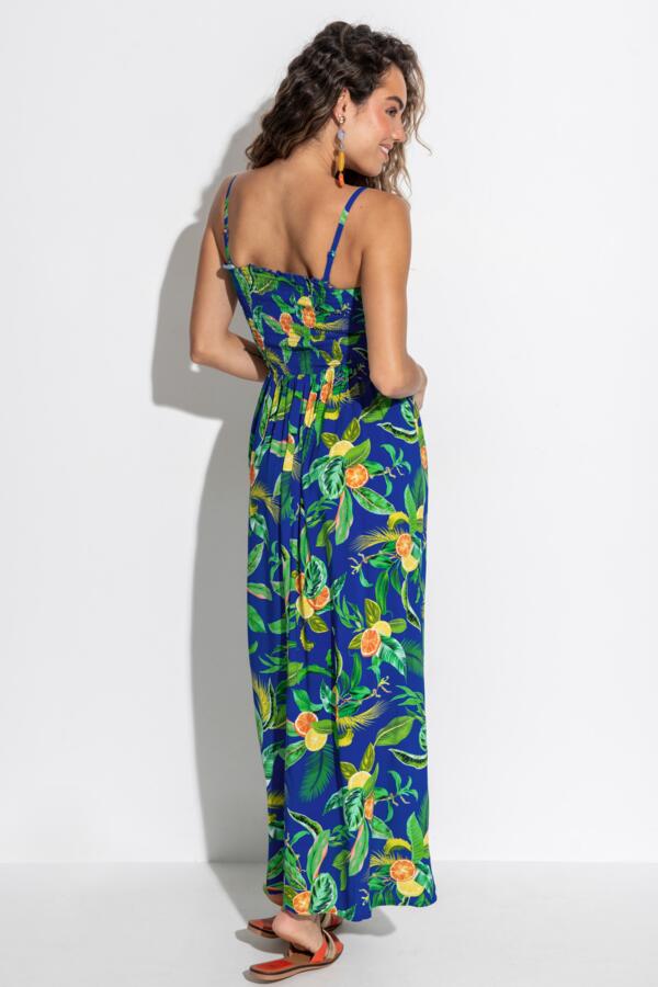 Strapless Shirred Bodice Maxi Beach Dress