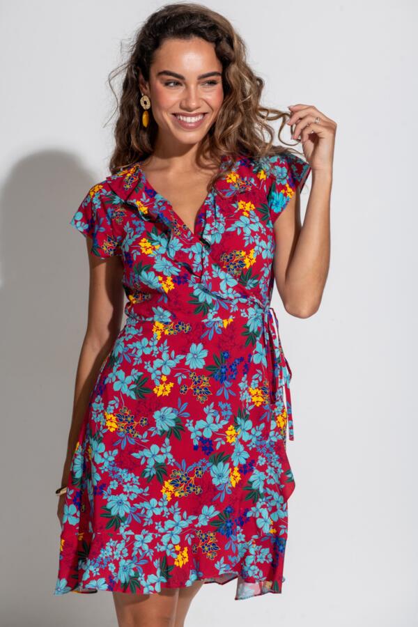 LENZING™ ECOVERO™ Viscose Frill Wrap Beach Dress