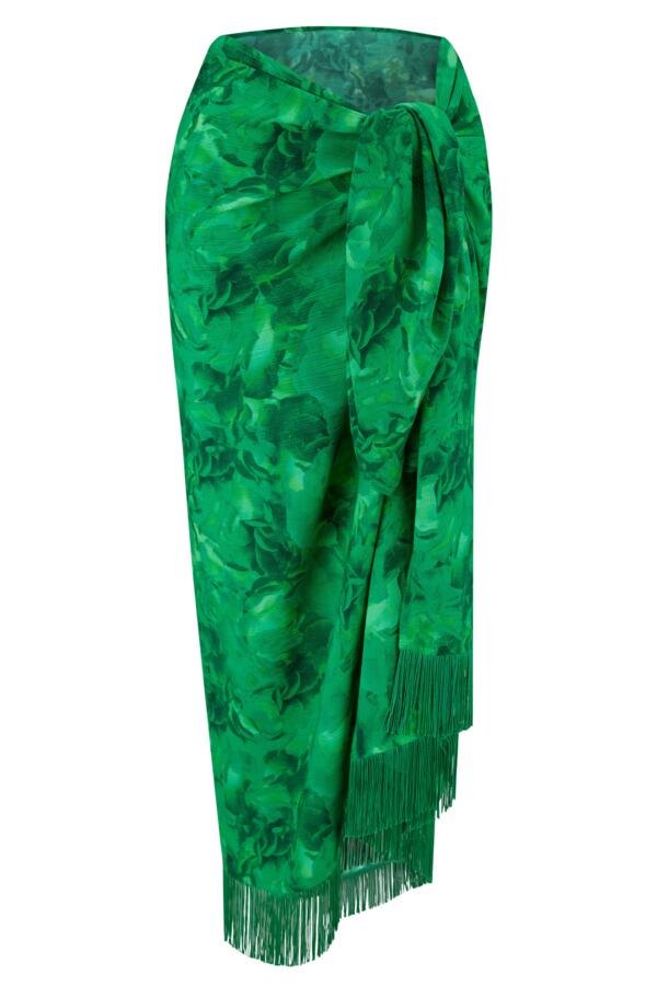 Fringe Trim Crinkle Woven Multiway Sarong