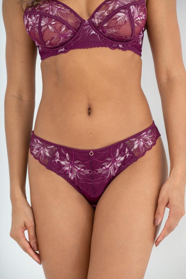 Sonnet Two-Tone Lace Midi Brazilian Brief