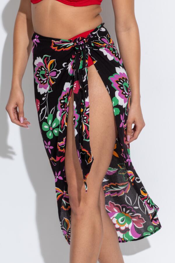 Crinkle Viscose Wrap Sarong Skirt