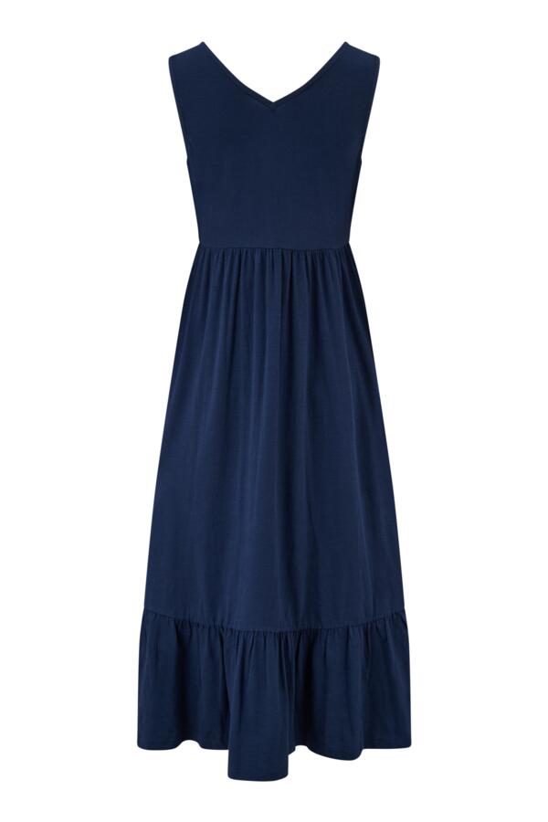Crochet Bodice Cotton Slub Midi Dress