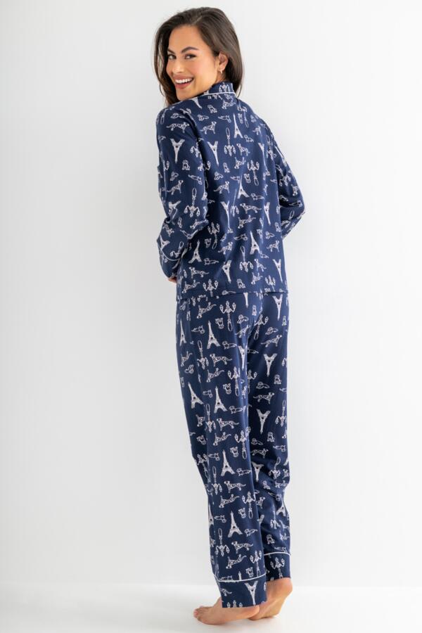 Cotton Jersey Revere Collar Pyjama Set