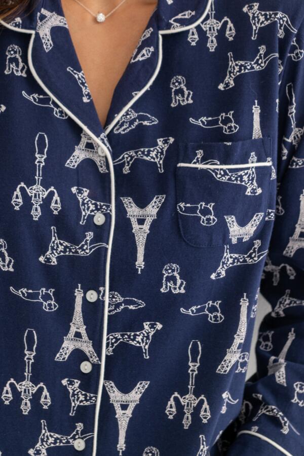 Cotton Jersey Revere Collar Pyjama Set