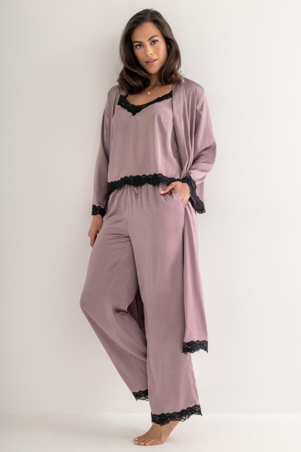 Dusk Satin and Lace Cami and Trouser Pyjama Set