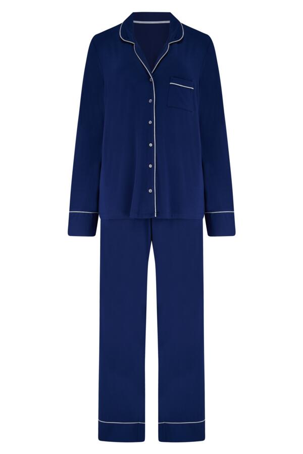 Bamboo Jersey Button Through Revere Collar Pyjama Set