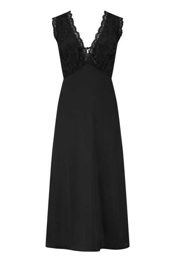 Dusk Satin & Lace Plunge Midi Chemise