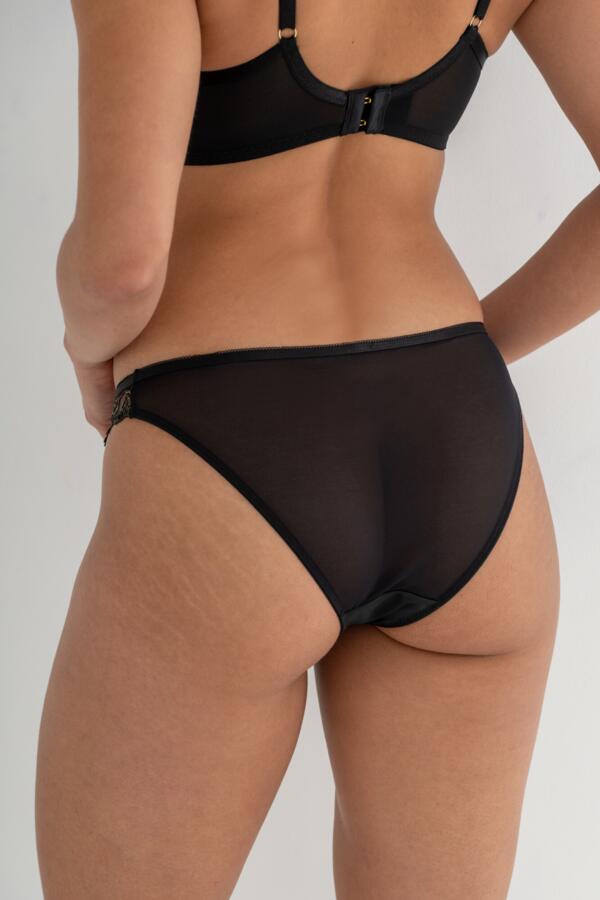 Queen Bee Gold Embroidery Cut Out Bikini Brief 